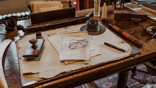 A view of Rudyard Kipling's desk at Bateman's